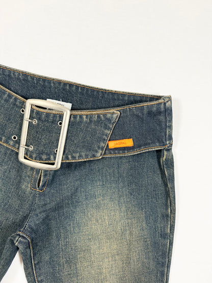 Buckle Flared Jeans