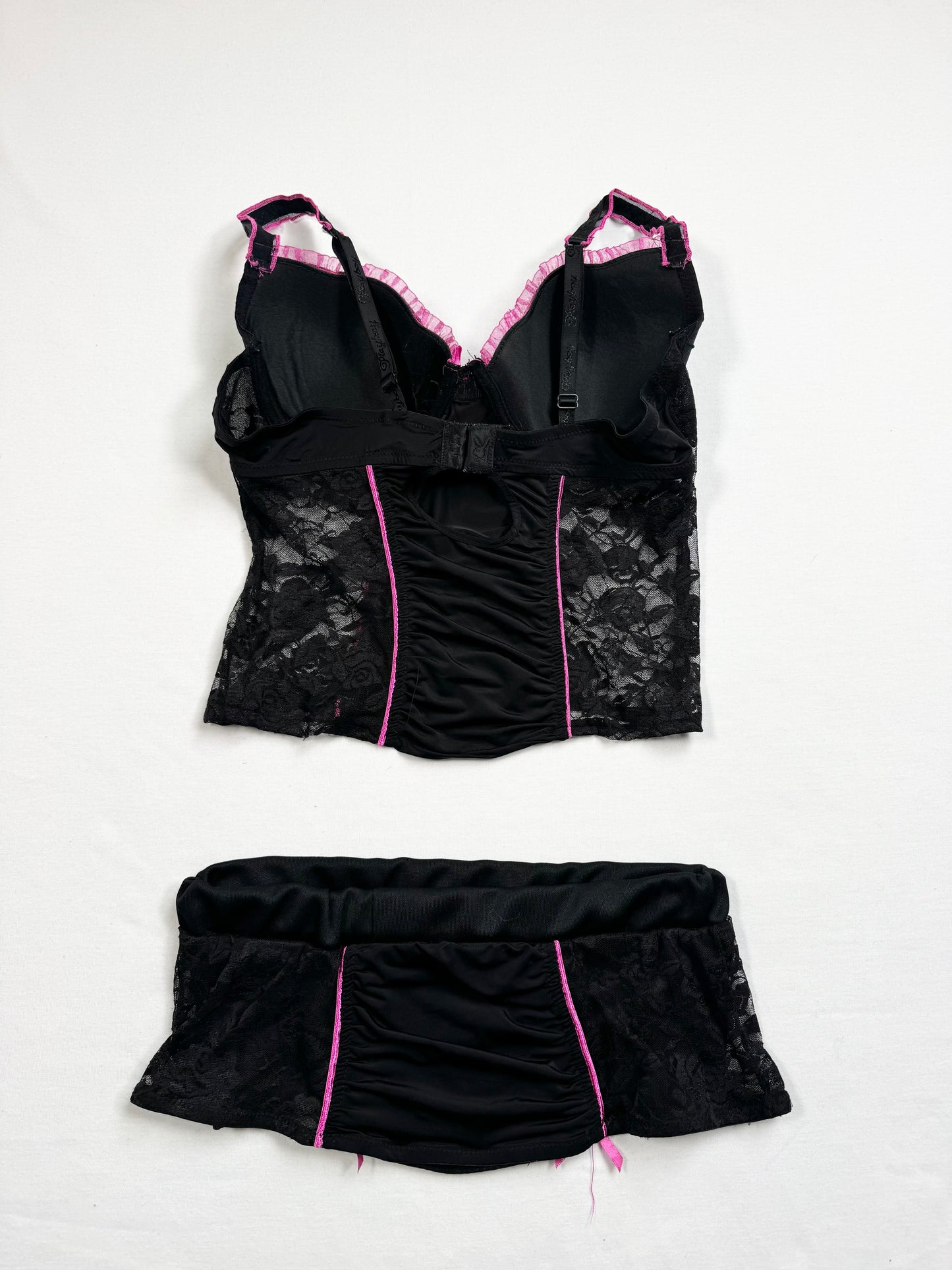 Playboy Pink & Black Cami Skirt Set ♡ XS