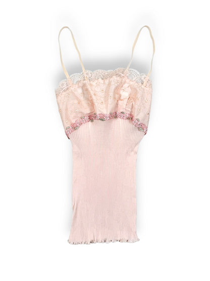 Ribbed Torso Lace Bust Cami