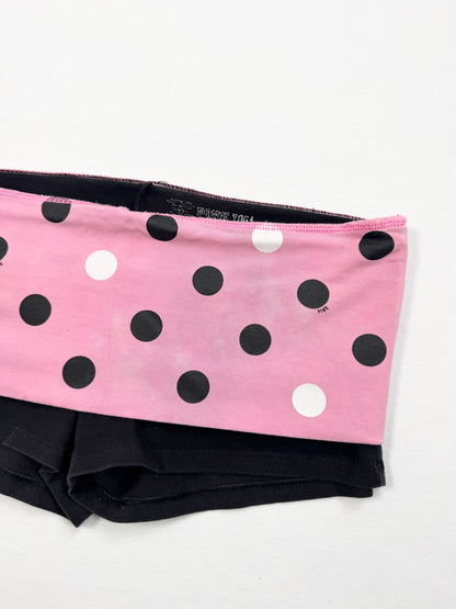 PINK Polka Dot Fold Over Shorts ♡ M