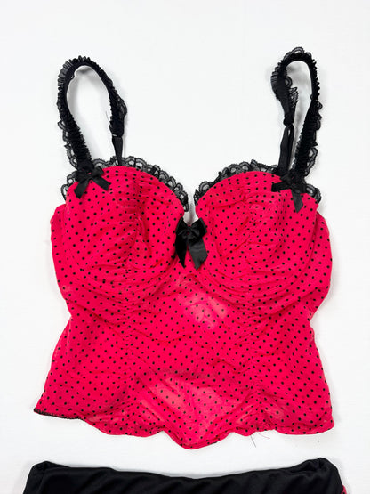 La Senza Red Polka Dot Cami & Skirt Set ♡ M