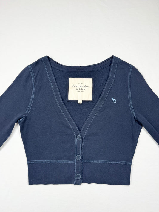 Abercrombie & Fitch Navy 3/4 Sleeve Cropped Top ♡ L