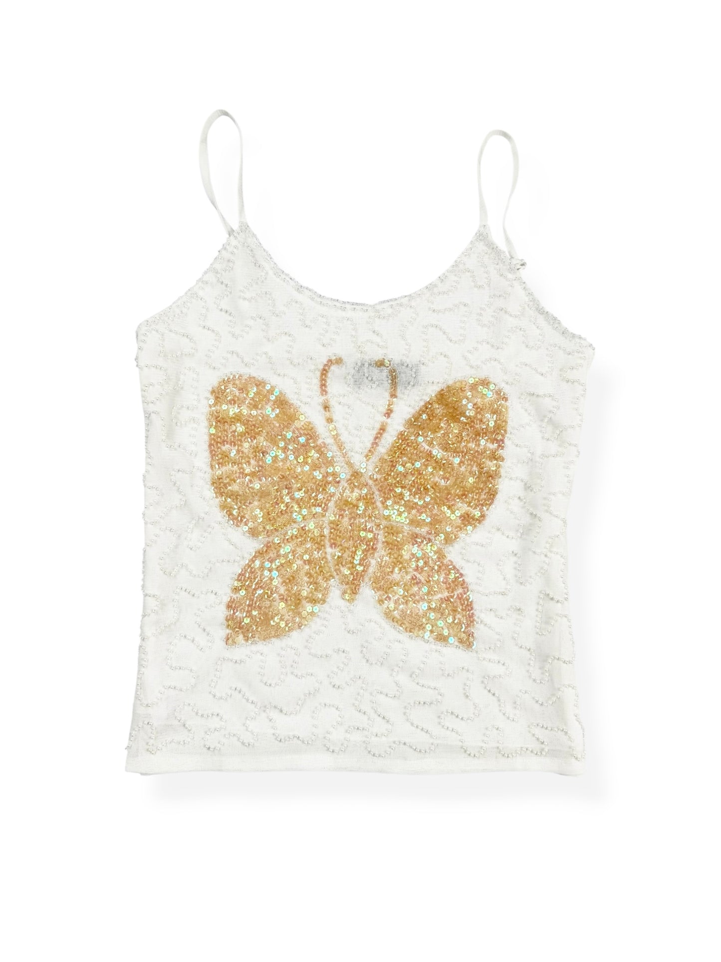 Butterfly Sequin Beaded Cami ♡ M