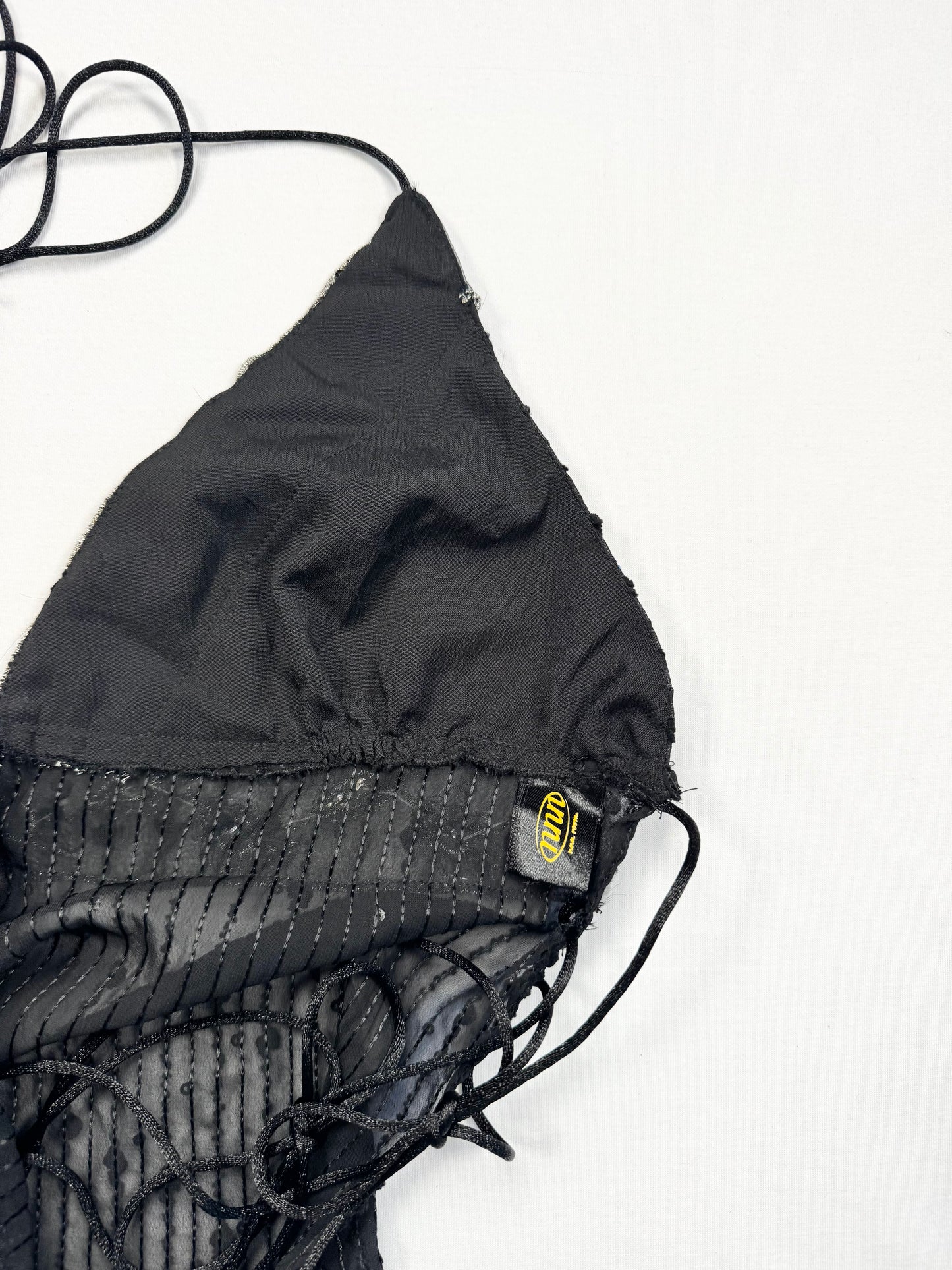 Black Sequin Tie Back Halter ♡ S