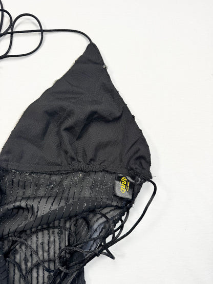 Black Sequin Tie Back Halter ♡ S
