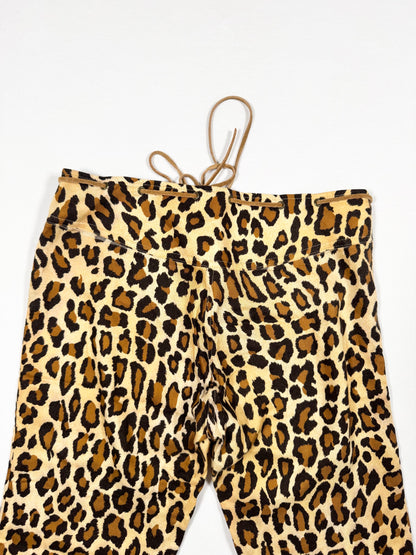 Leopard Suede Waist Flared Pants ♡ Size XS