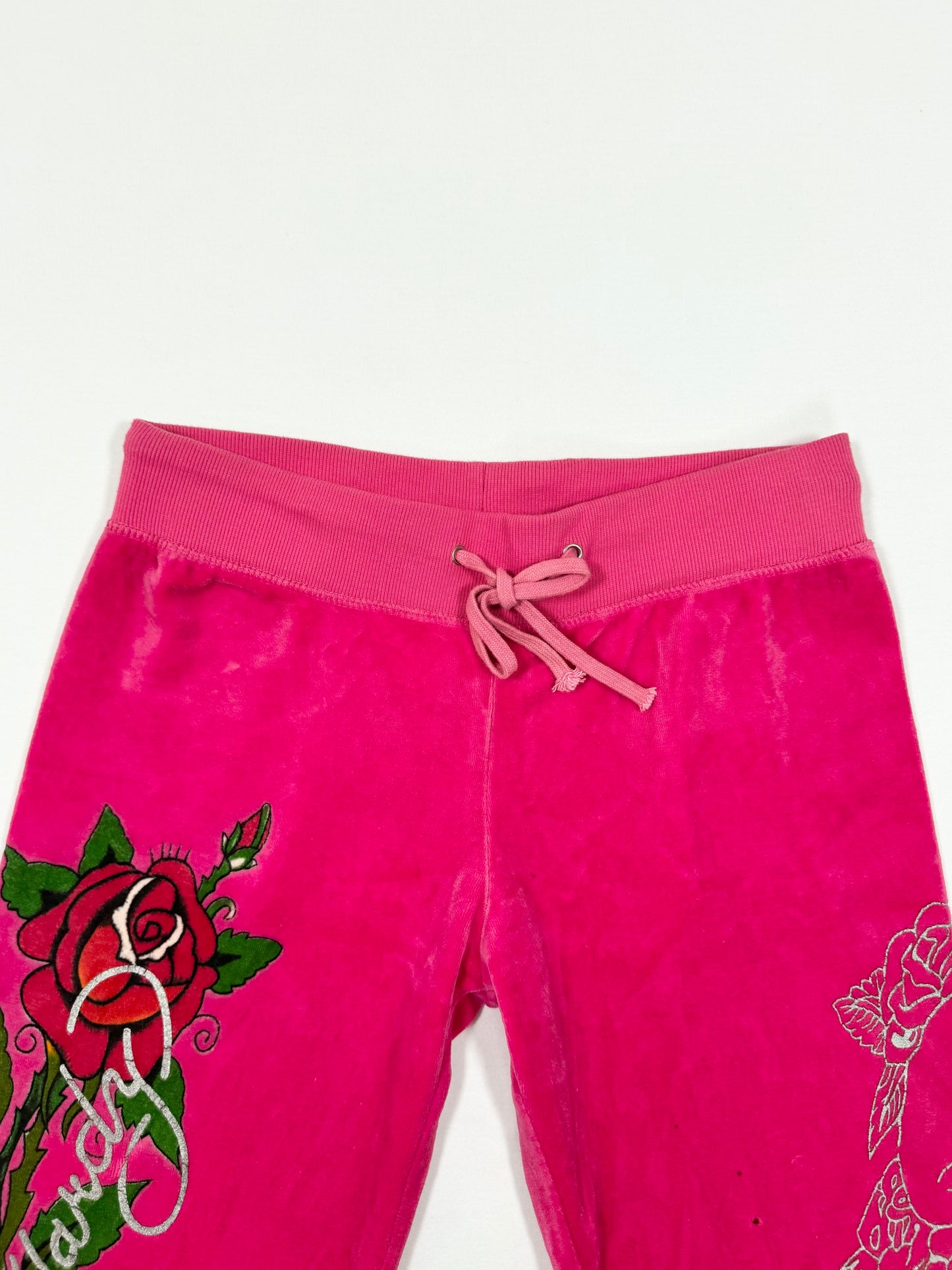 Ed Hardy Pink Velour Trackpants ♡ S/M