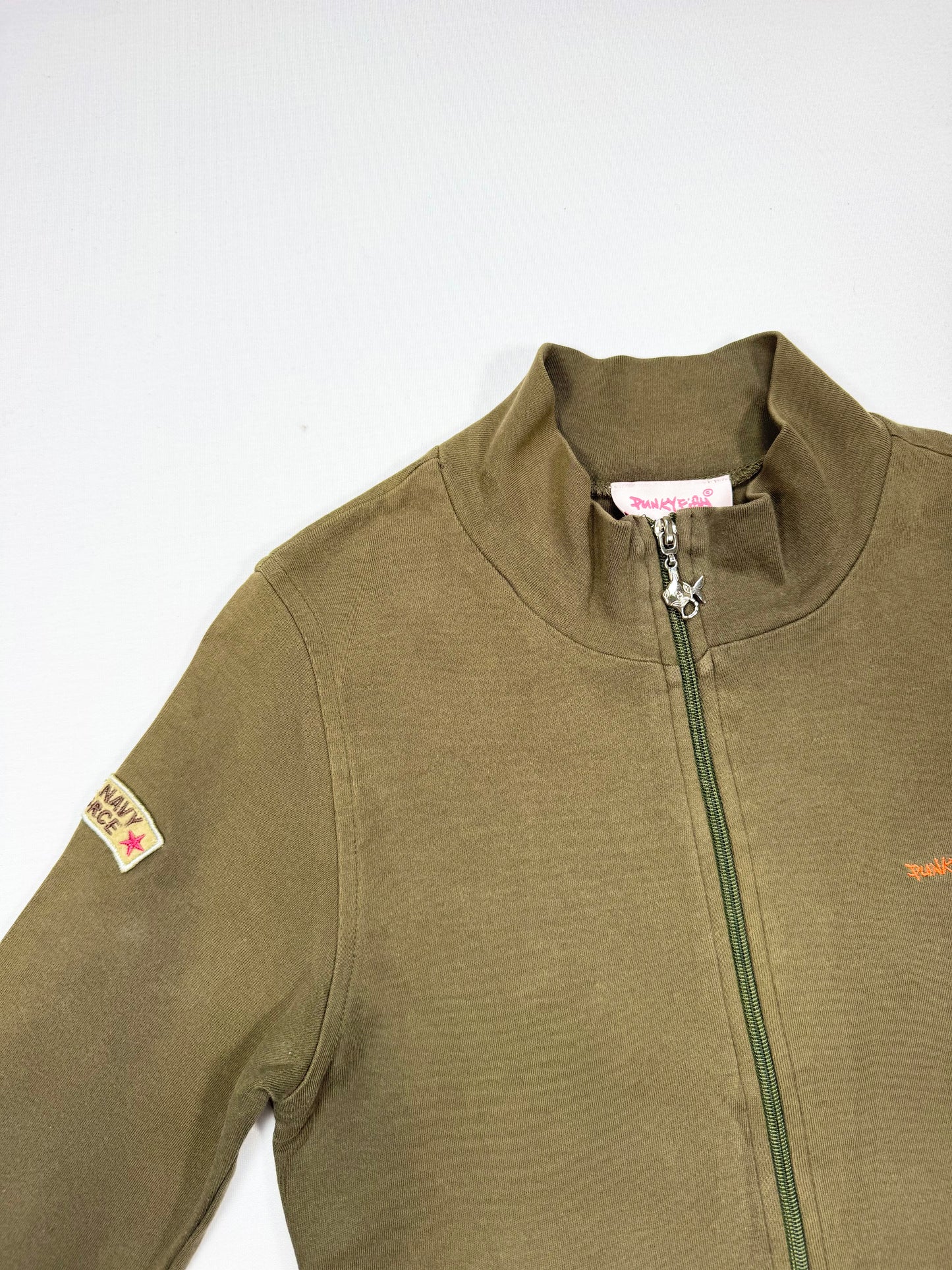 Punky Fish Patch Khaki Zip Up ♡ S