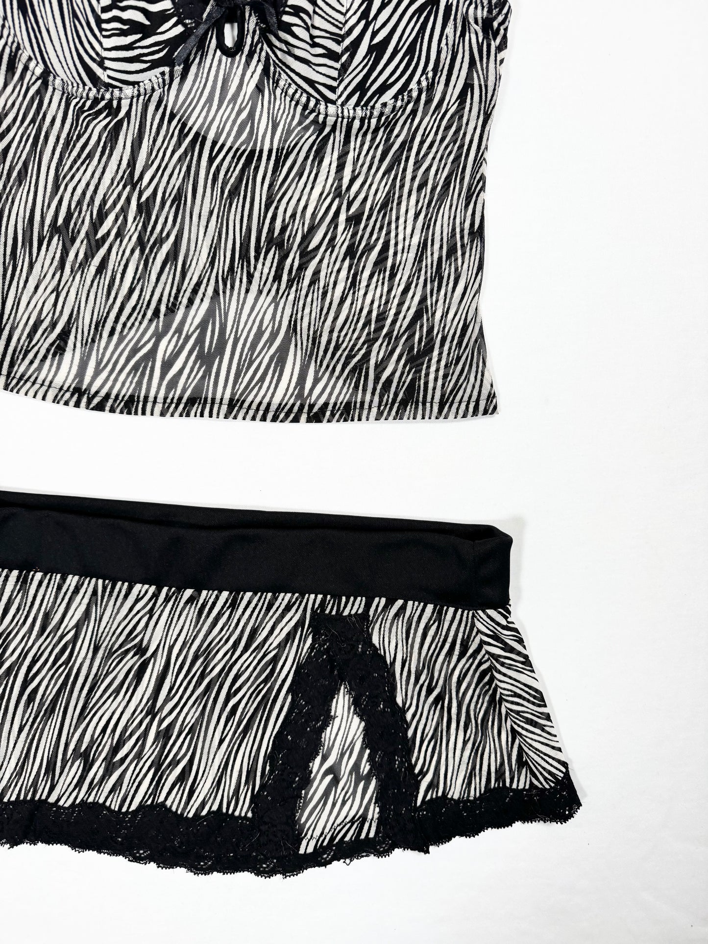 Rampage Zebra Micromesh Cami Set ♡ M