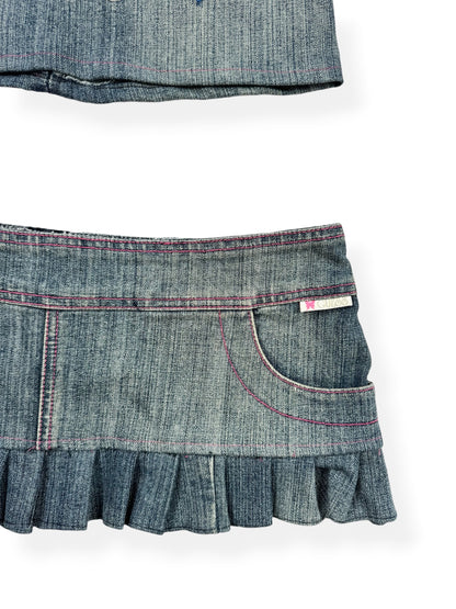 Guess Butterfly Denim Skirt & Cami Set ♡ S