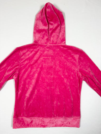 Bebe Pink Velour Zip Up Jacket