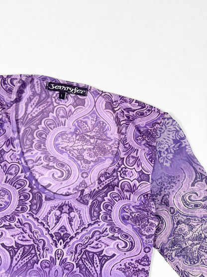 Jennyfer Purple Bell Sleeve Top ♡ Size S