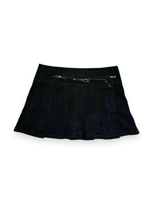 Belted Pleated Mini Skirt