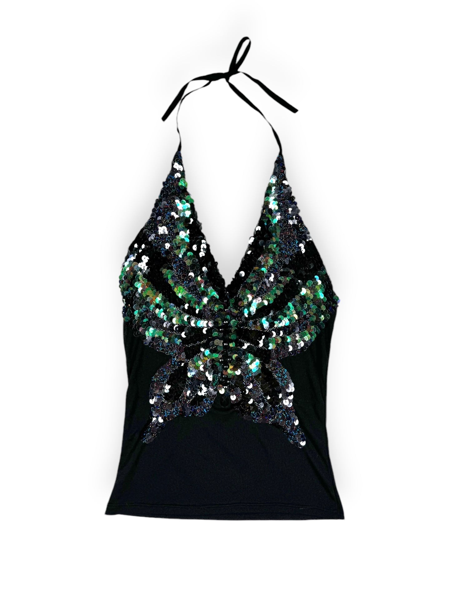 Butterfly Sequin Halter