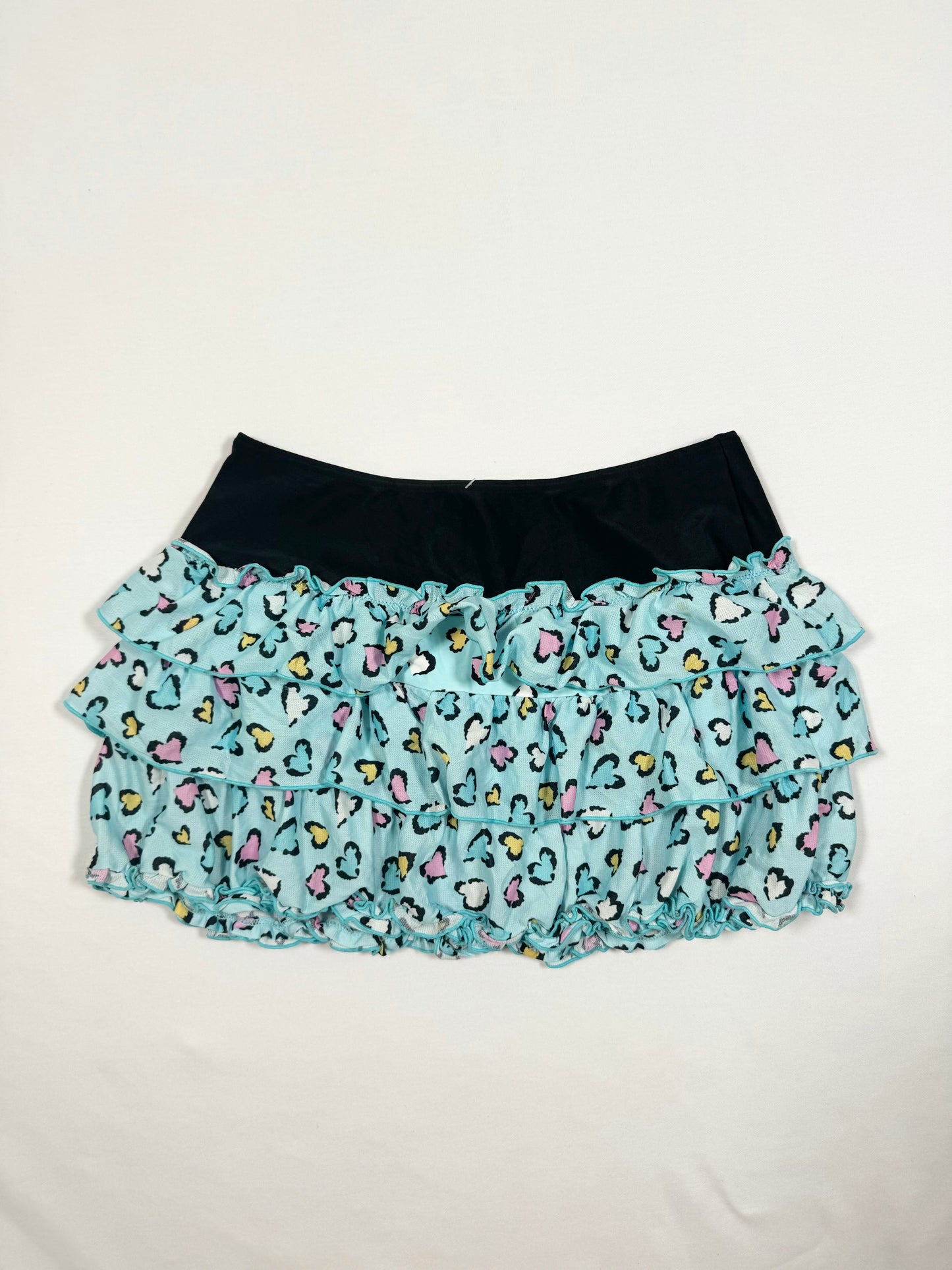 Blue Heart Leopard Mini Skirt