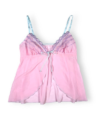 Pink Tie Front Cami