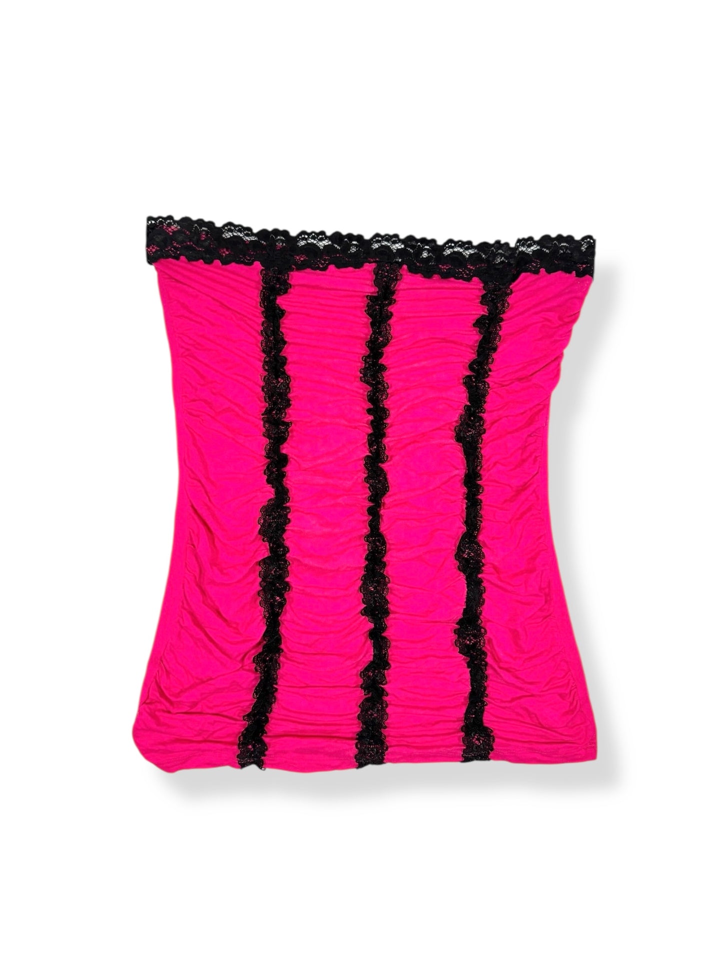 Hot Pink Ruffle Tube Top ♡ Size M
