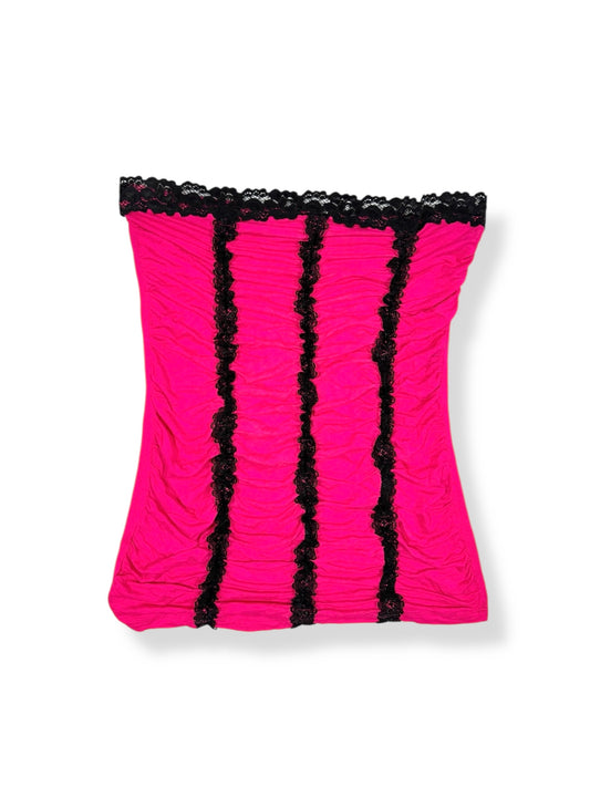 Hot Pink Ruffle Tube Top ♡ Size M