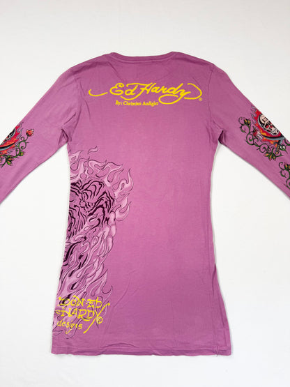 Purple Ed Hardy Long Sleeved Top ♡ S