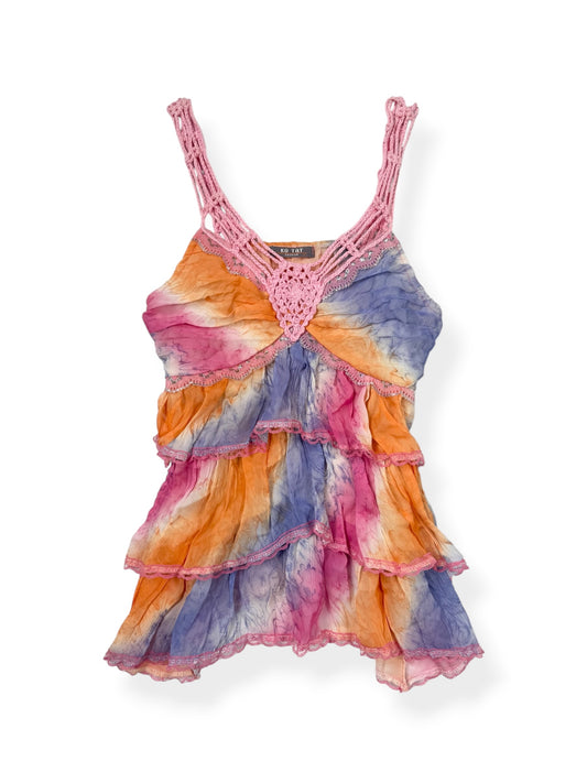 Pink Blue & Orange Tiered Cami ♡ S