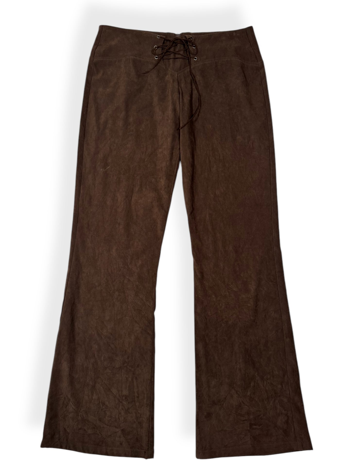 Hot Kiss Lace Up Suede Flares
