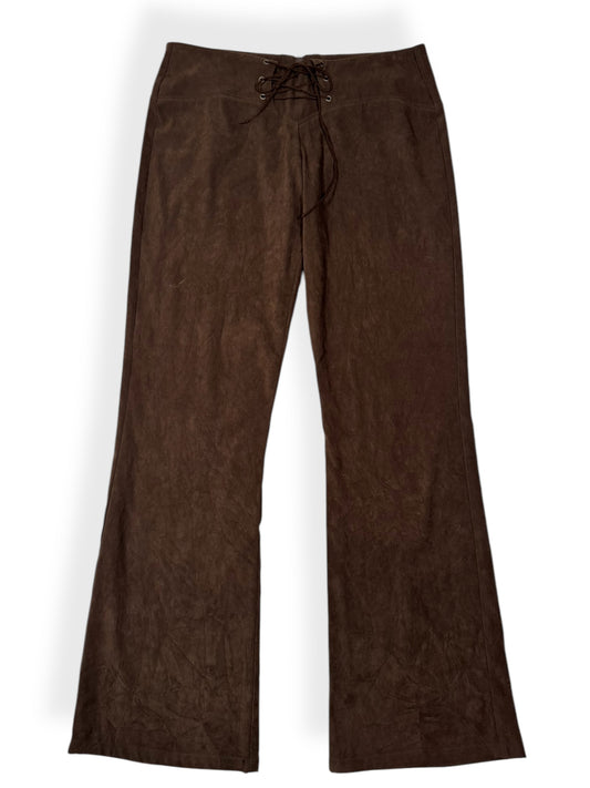 Hot Kiss Lace Up Suede Flares