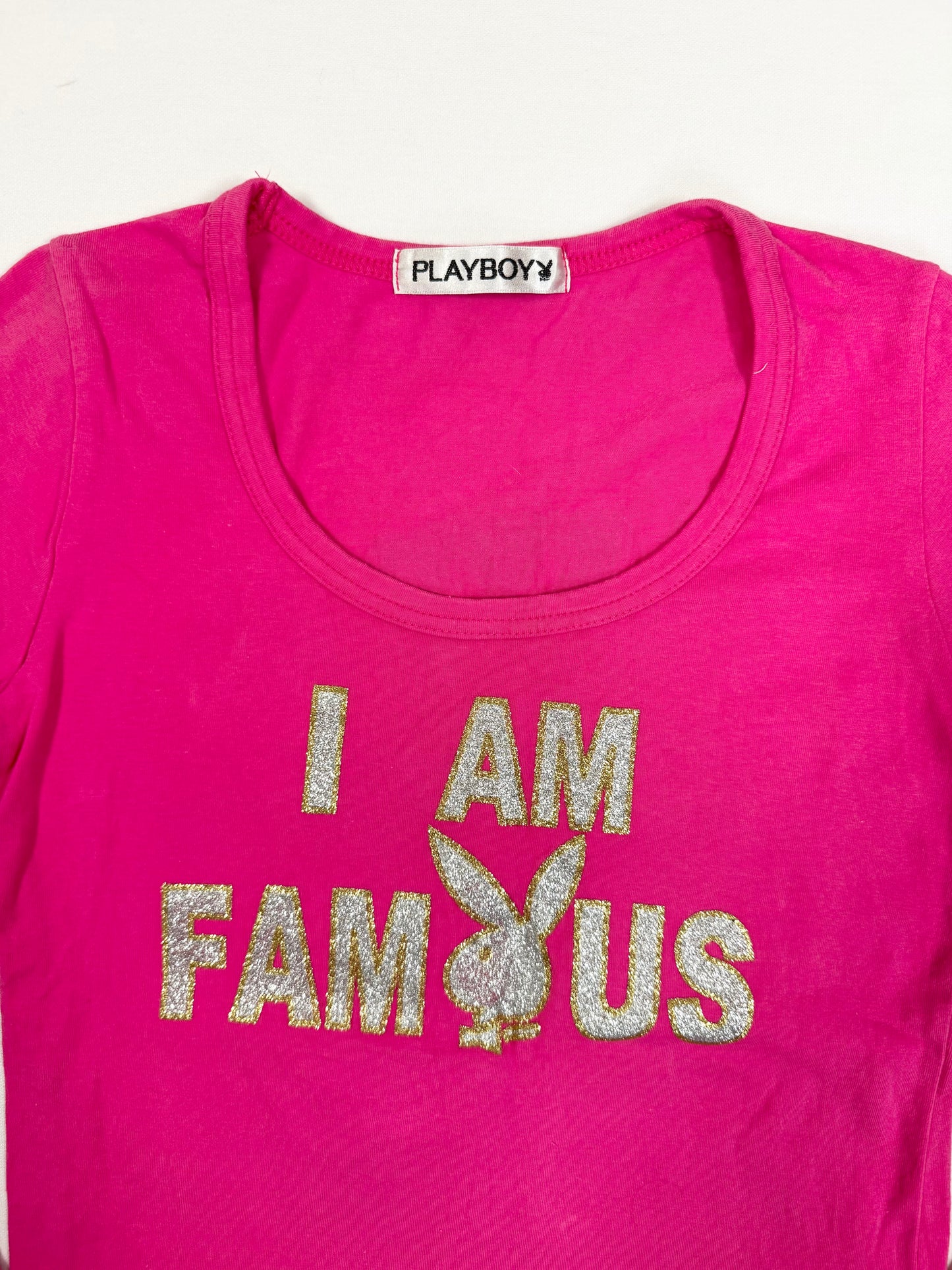 Playboy “I Am Famous” Pink Longsleeve Top ♡ S
