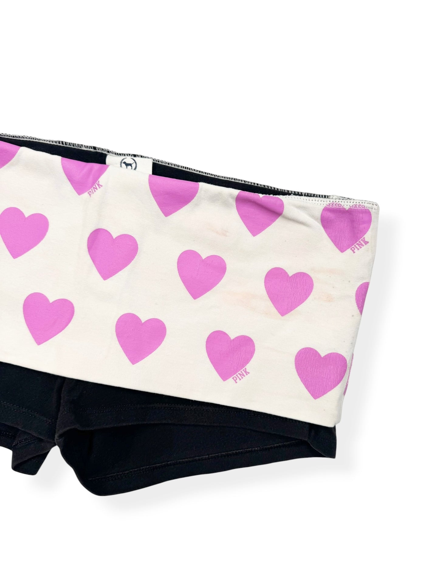 PINK Heart Fold Over Waistband Shorts ♡ S