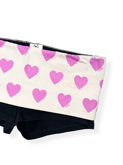 PINK Heart Fold Over Waistband Shorts ♡ S