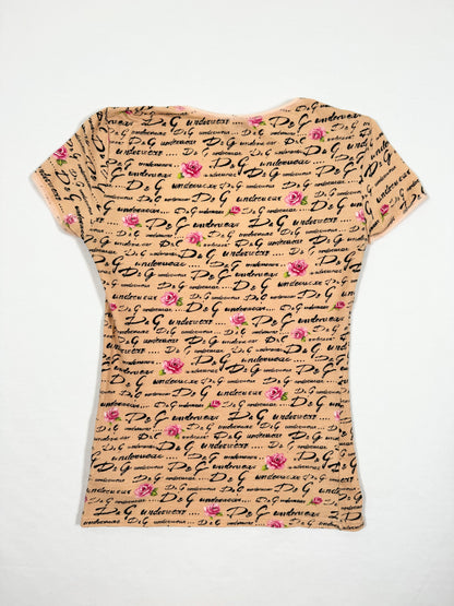 D&G Logo Rose Tee