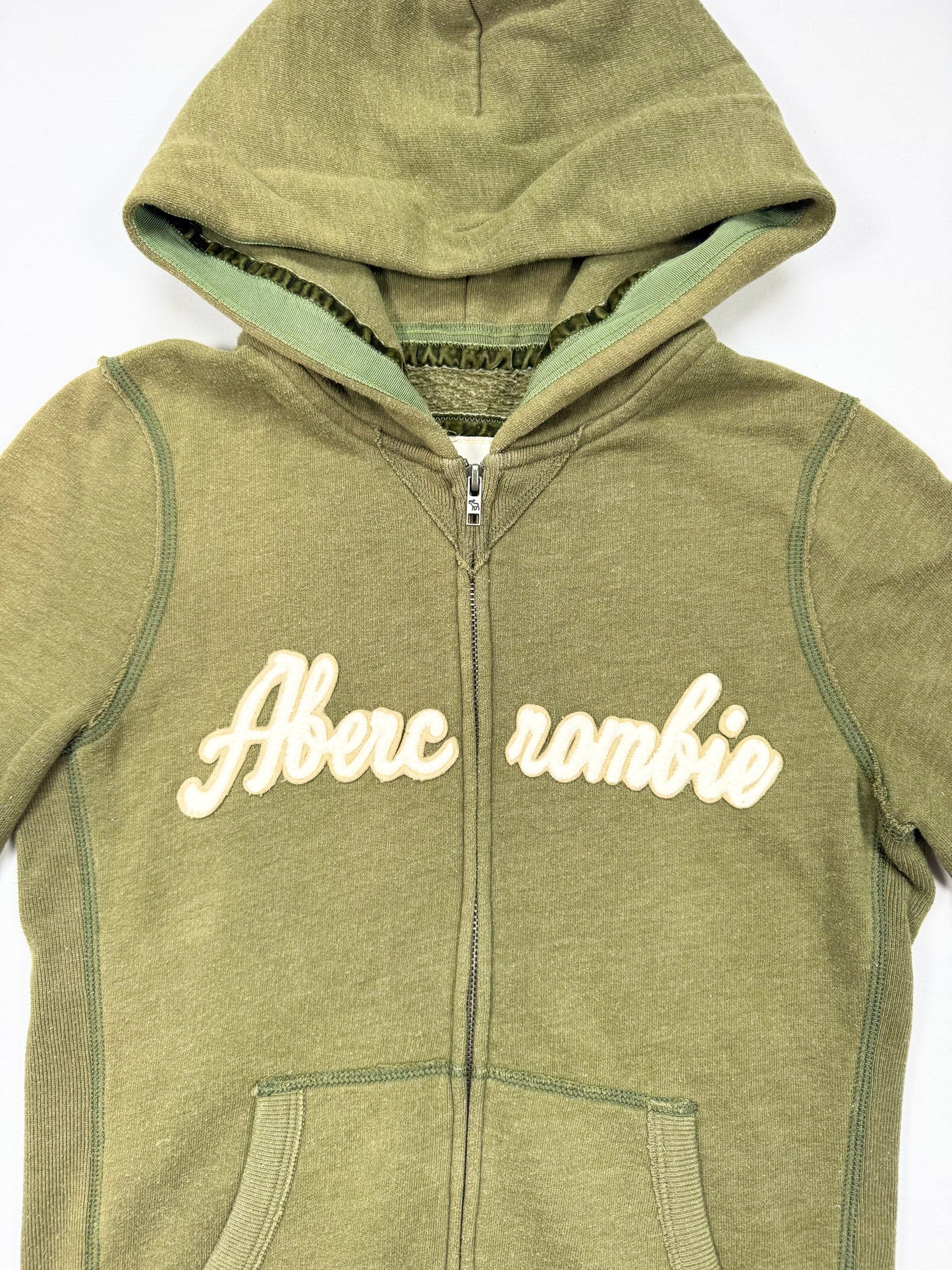 Abercrombie Khaki Zip Up Hoodie ♡ M