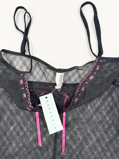 Black & Pink Ribbon Cami ♡ S