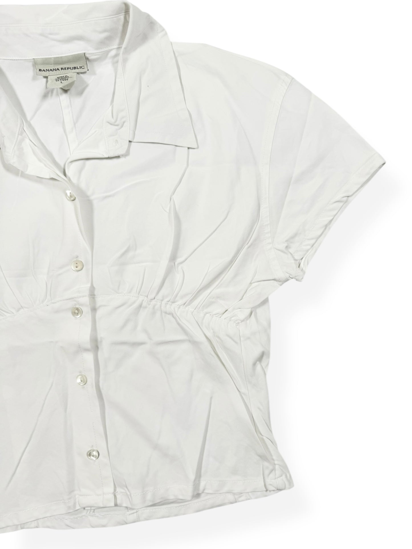 Cropped White Button Up Shirt