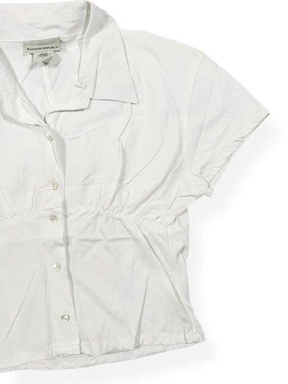 Cropped White Button Up Shirt