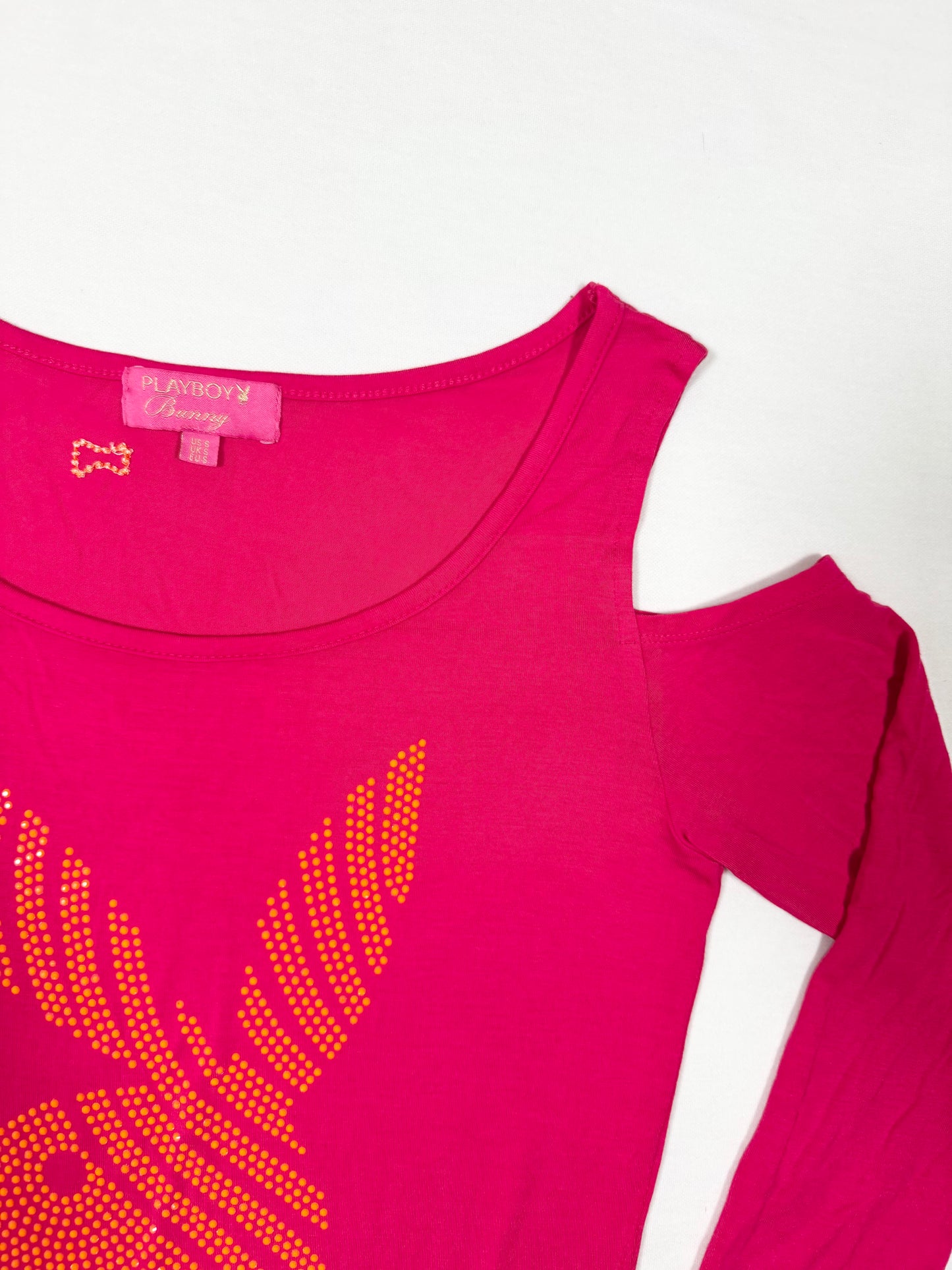 Playboy Cut Out Shoulder Top ♡ Size S