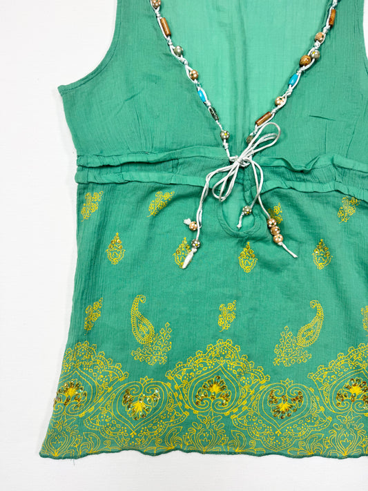 Green Paisley Tank ♡ M