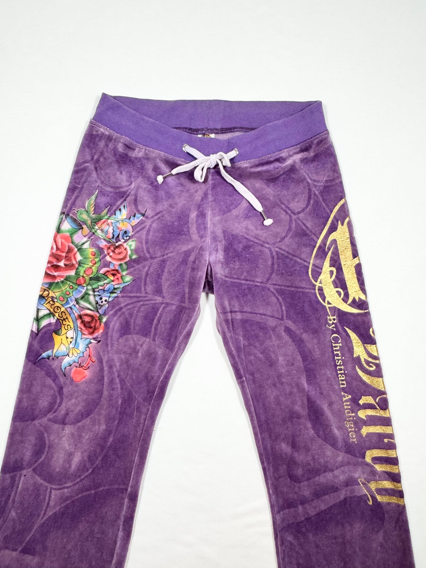 Ed Hardy Purple Velour Trackpants ♡ Size S