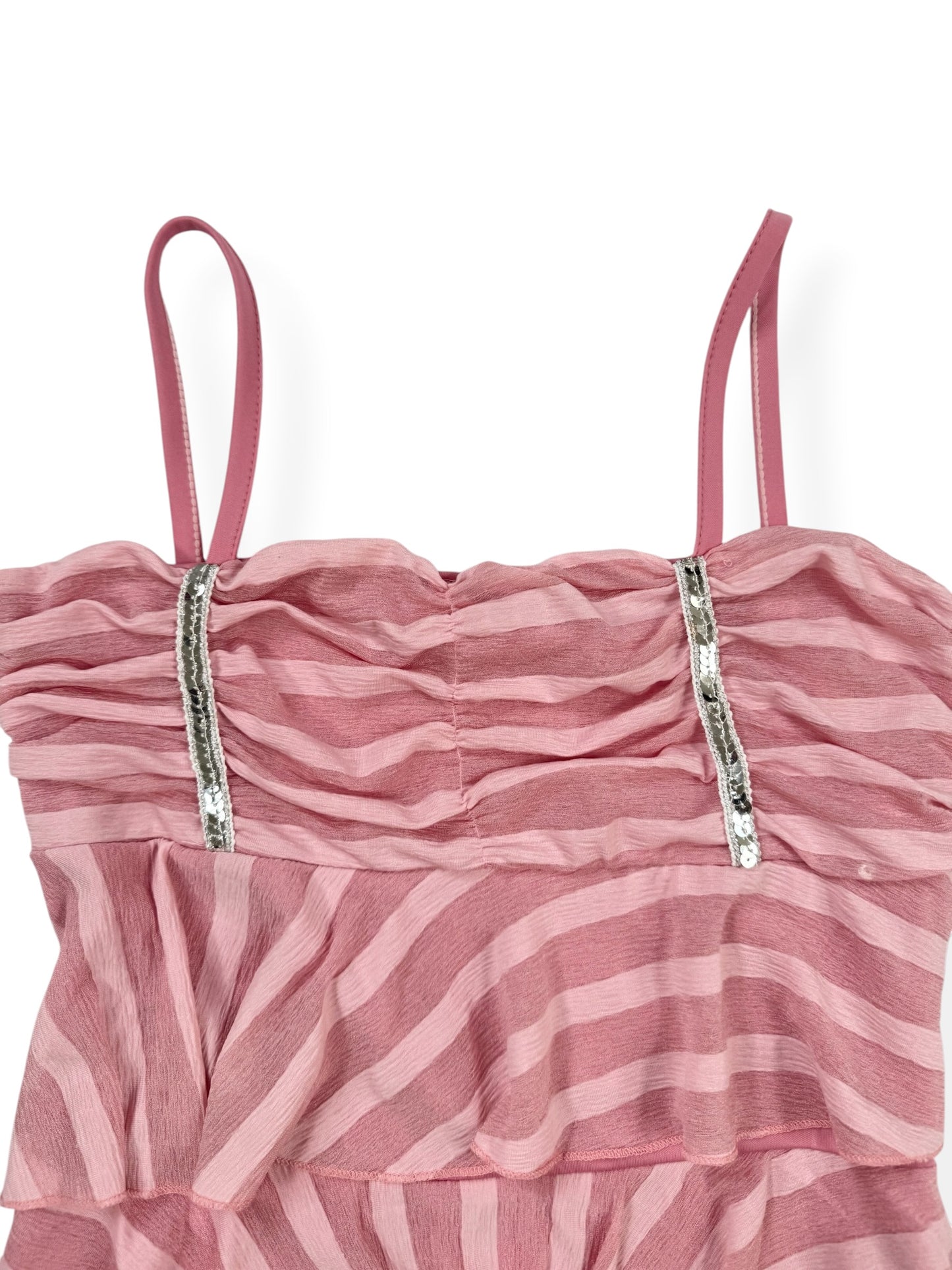 Pink Striped Tiered Cami ♡ S