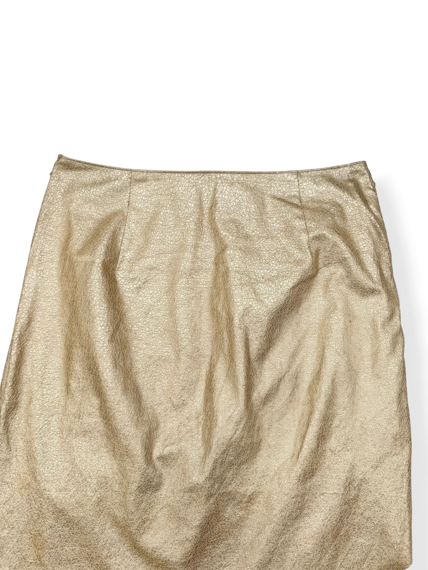 Galsville Gold Faux Suede Midi Skirt ♡ XS