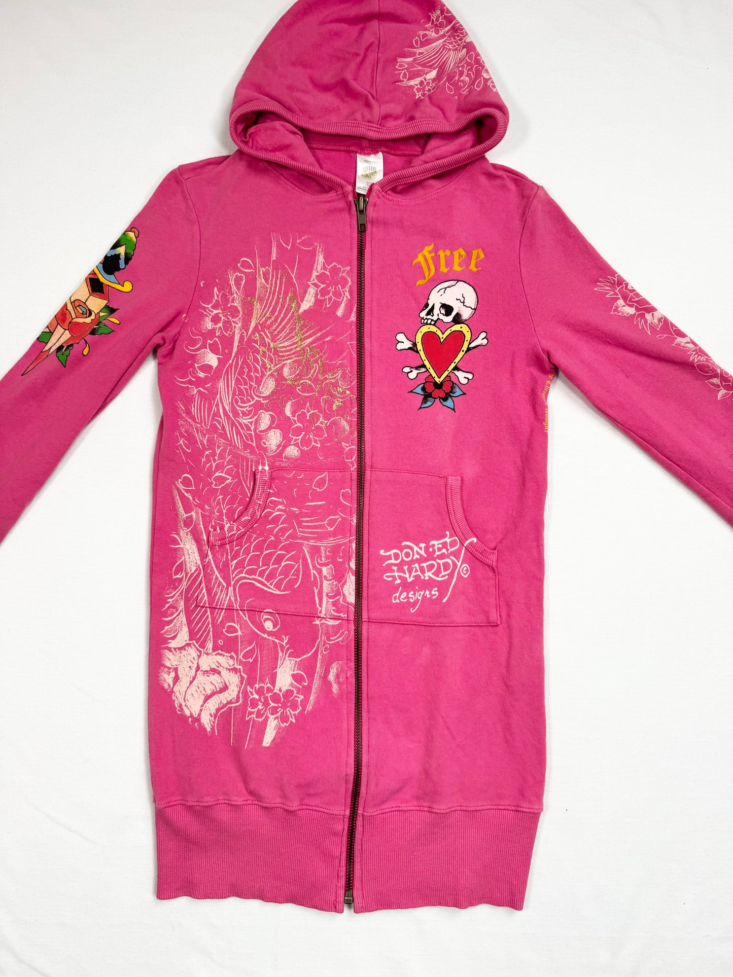 Pink Ed Hardy Zip Up ♡ XS