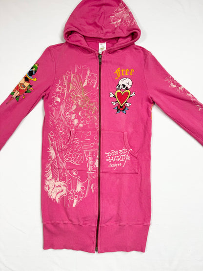 Pink Ed Hardy Zip Up ♡ XS