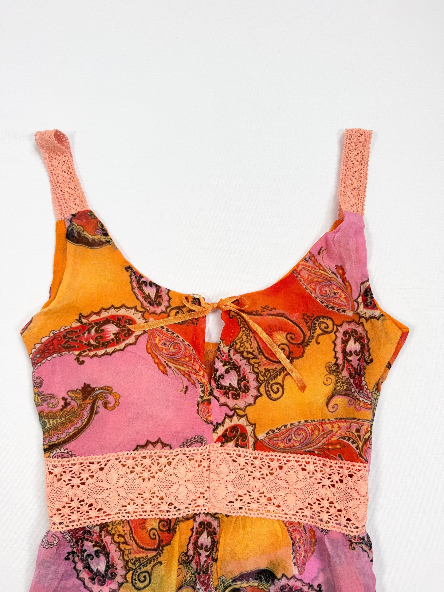 Pink & Orange Paisley Cami ♡ S