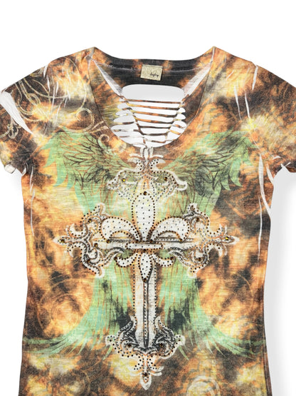 Cutout Tie Dye Grunge Tee ♡ L