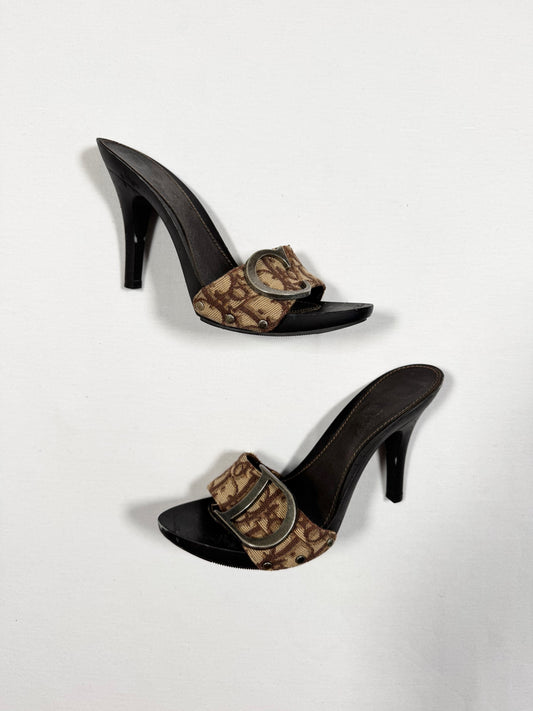 Dior Brown Logo Trotter Heels ♡ Size 38