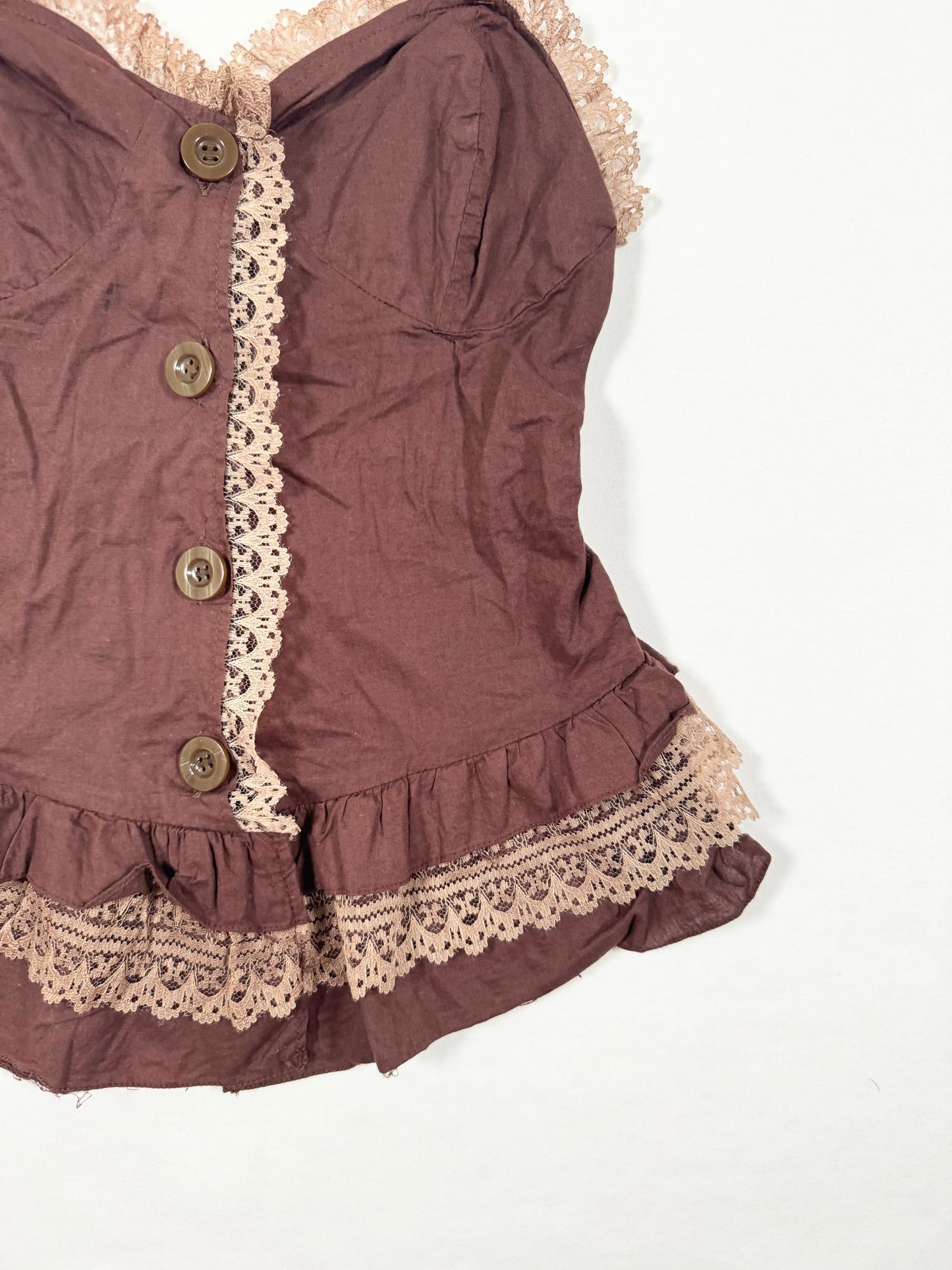 Brown Button Up Cami