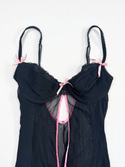 Black & Pink Cutout Cami ♡ 34B