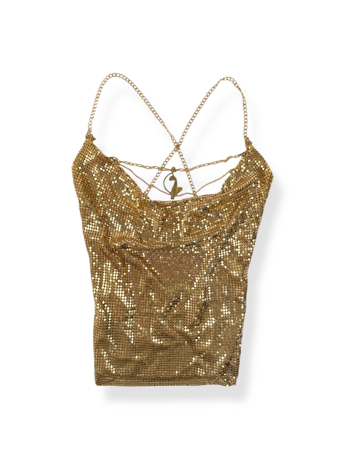 Baby Phat Gold Chainmail Backless Top ☆ XS-M