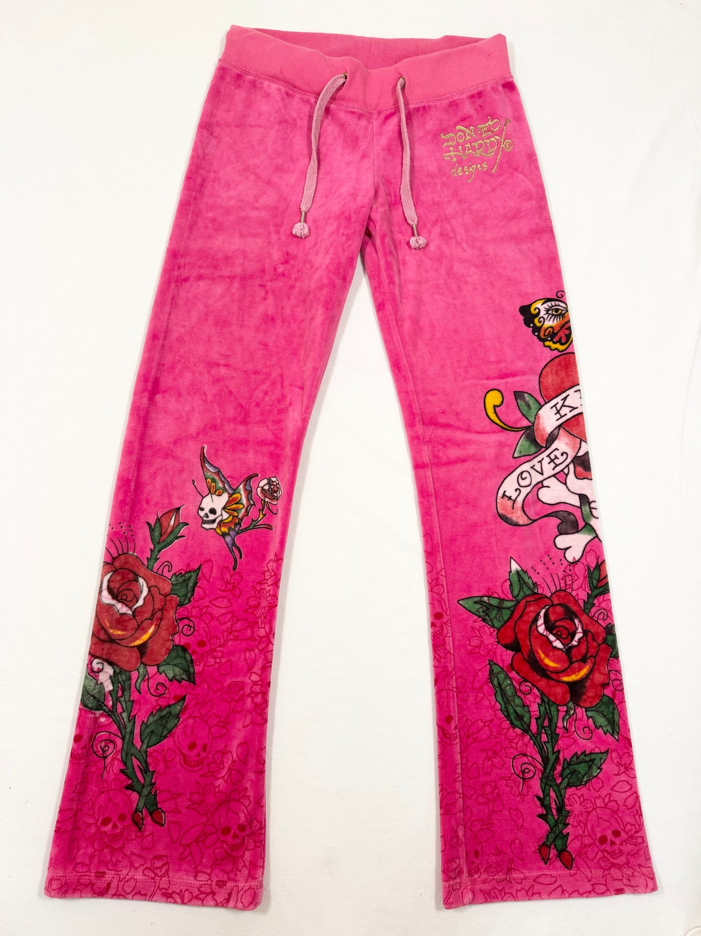 Pink Ed Hardy Velour Tracksuit ♡ S