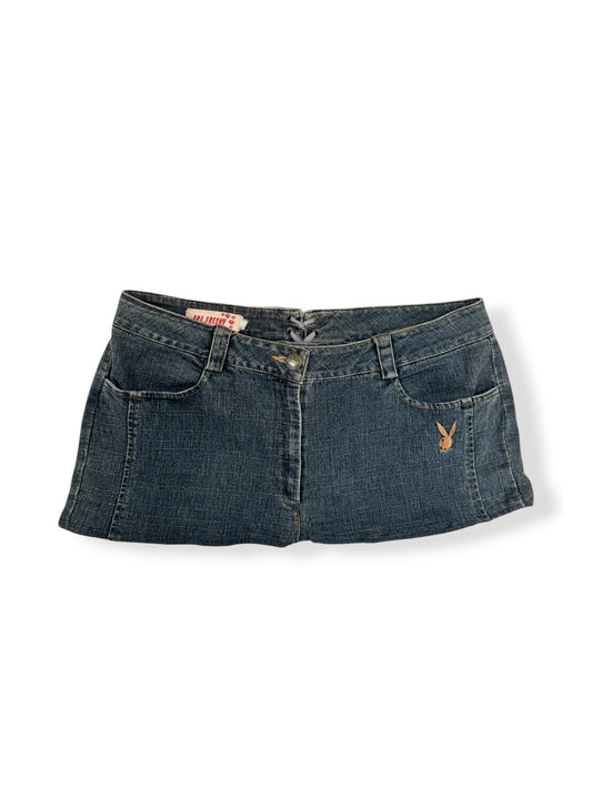 Lace Up Back “Playboy” Mini Skirt ♡ S