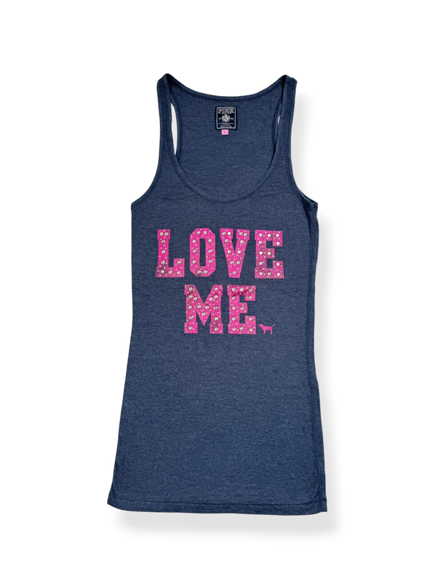 PINK Love Me Navy Tank ♡ M